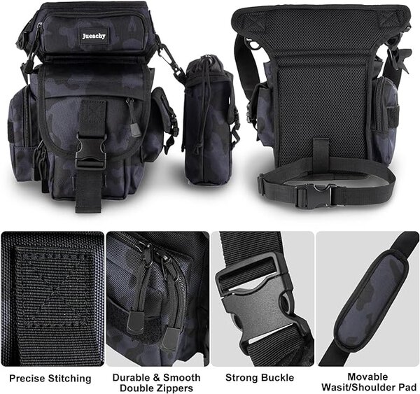Black Metal Detecting Drop Leg Bag Image