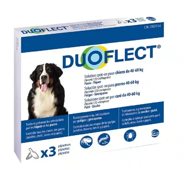 Duoflect Chiens 40-60 kg – 3 pipettes solution spot-on