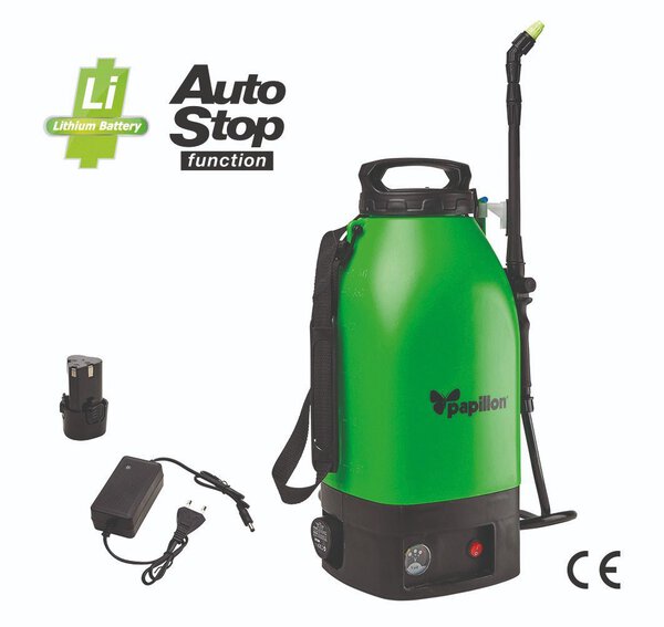 Pompa a Spalla a Batteria al Litio Papillon 9 Litri - Irroratrice Elettrica per Giardino, Orto e Trattamenti Fitoterapici