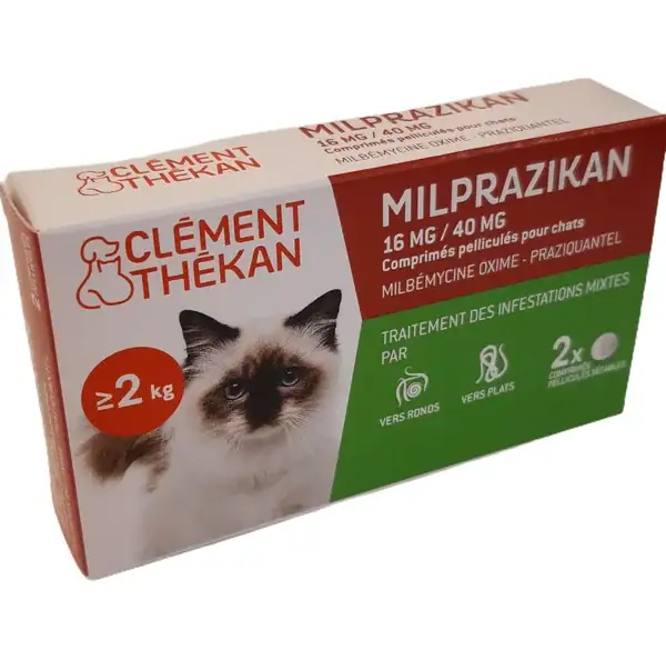 Clement Thekan Milprazikan Chat Boite 2 Comprimes