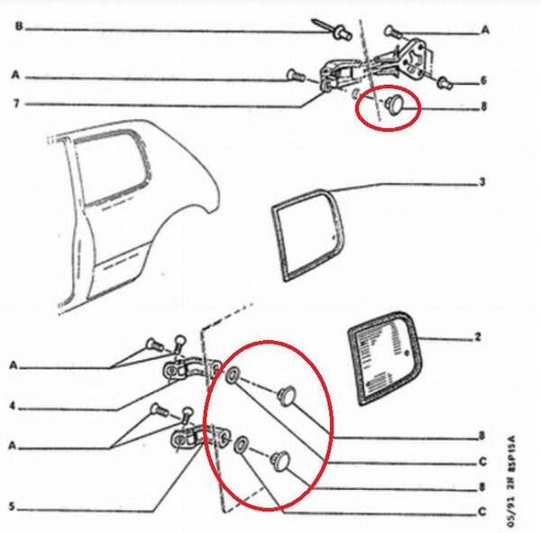 Jeu de 3 ecrous fixation vitre arriére Original Peugeot 857379 – Image 2