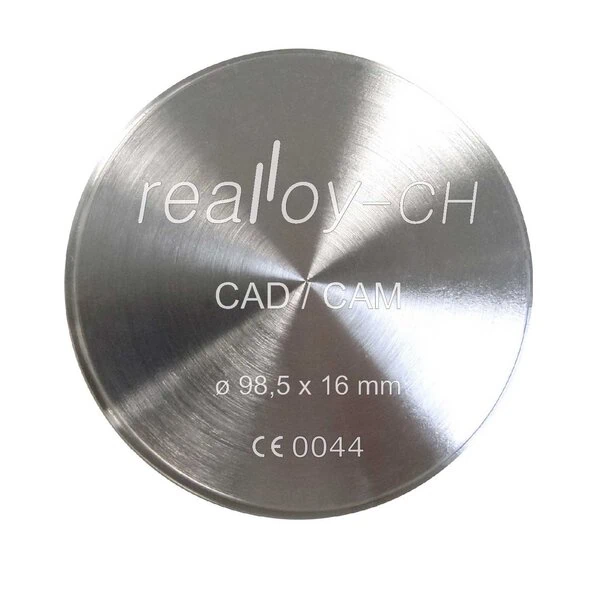 Realloy CH Blank – CoCr-Aufbrennlegierung Fräsronde Ø 98,5/99,5 mm