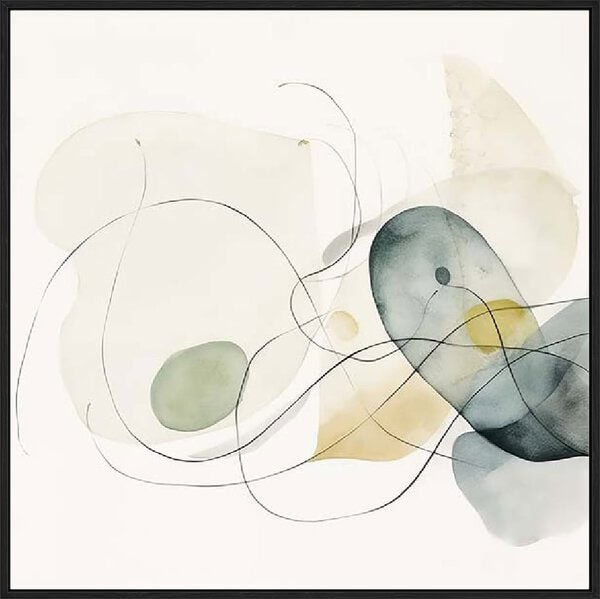 Watercolor Abstract Organic Shapes I - Canvas Gallery Black