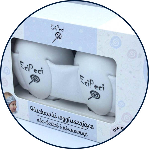 Słuchawki wygłuszające dla niemowląt i dzieci EciPeci - białe