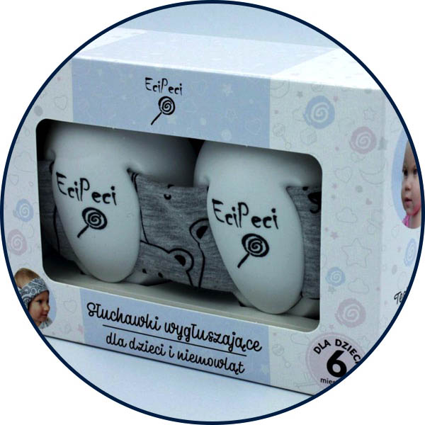 EciPeci - panda szary | słuchawki wygłuszające dla niemowląt i dzieci