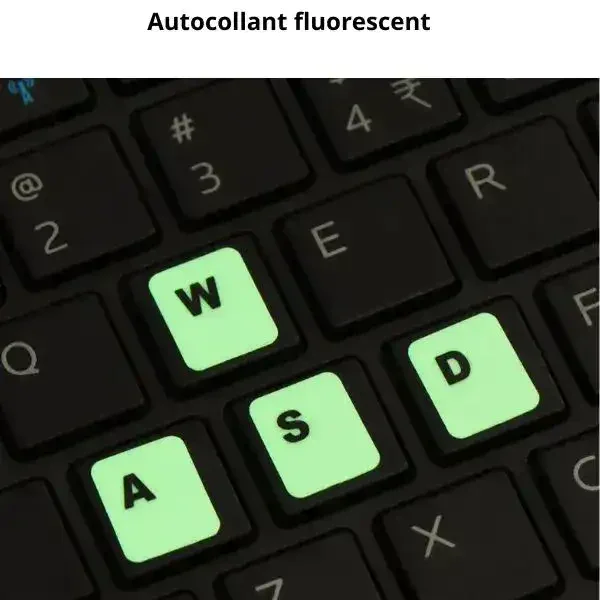 Autocollant Fluorescent AZERTY pour Clavier – Image 2