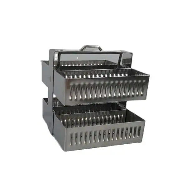 Rack para 30 laminillas, acero inoxidable compatible con jarra de tincion 0410-0003