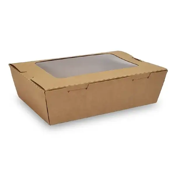 CAJA KRAFT CON VENTANA 1200ml.