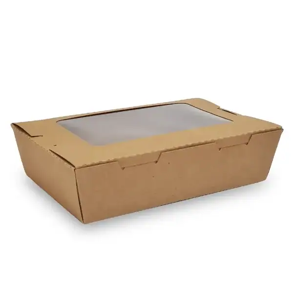 CAJA KRAFT CON VENTANA 700ml.