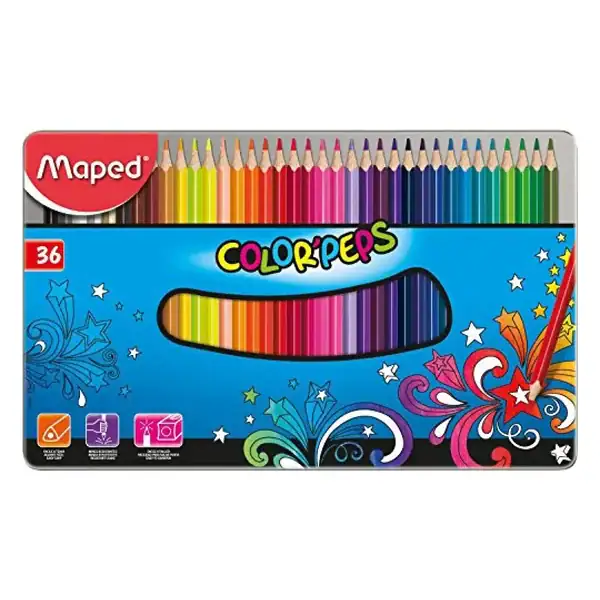LÁPICES DE COLORES MAPED CAJA METÁLICA