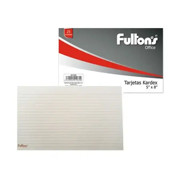 TARJETA KARDEX RAYADAS 5x8