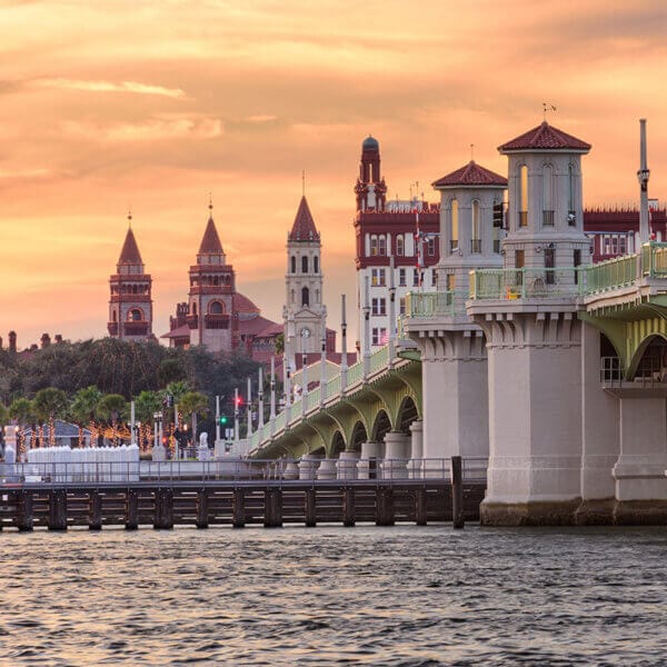 Bridge of Lions at sunset in St Augustine, FL