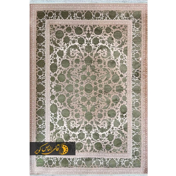 فرش کاشان رنگ سبز 700 شانه کد 71017