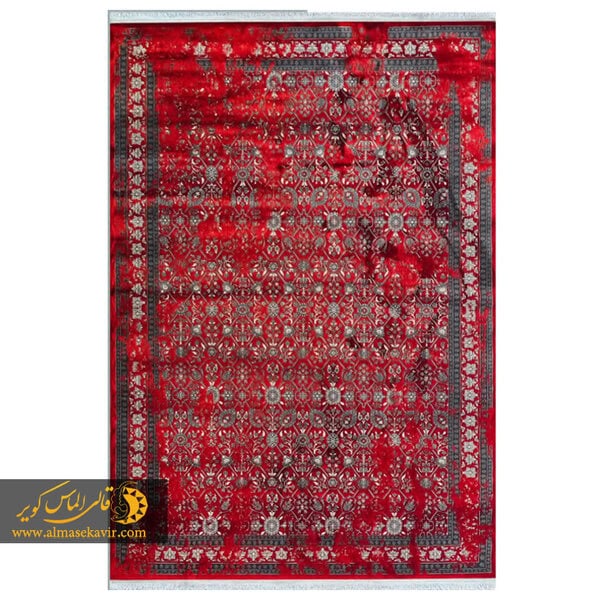 فرش ماشینی پتینه قرمز 700 شانه کد 73130 - تصویر 4