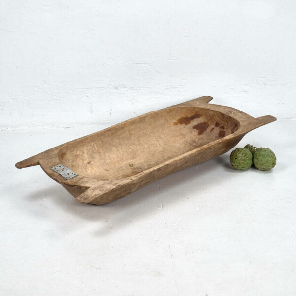 Grand bol en bois style primitif (vers 1900)