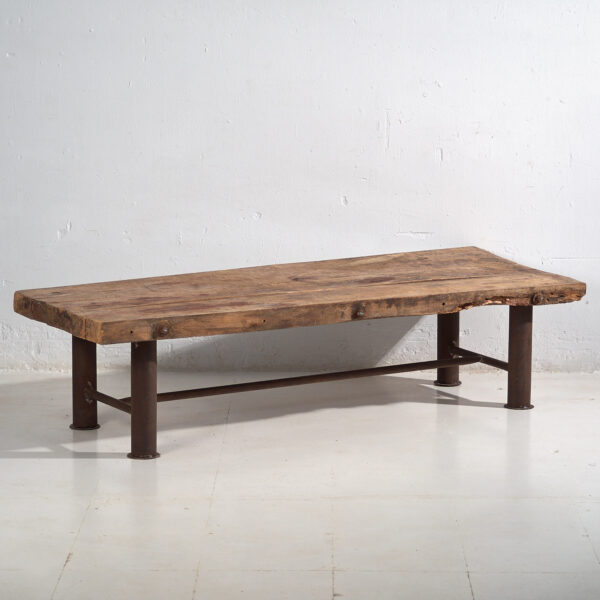 Antique coffee table with metal legs (Austria, c.1920)