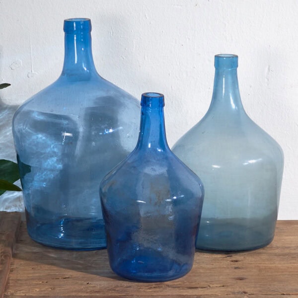 Damajuanas azules antiguas (c.1920). Conjunto de 3 piezas #3