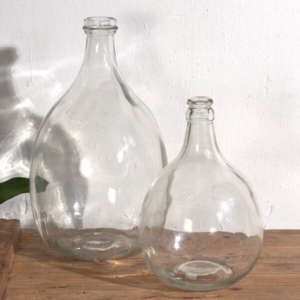 Antique glass demijohns (c.1920). Set of 2 pieces #22