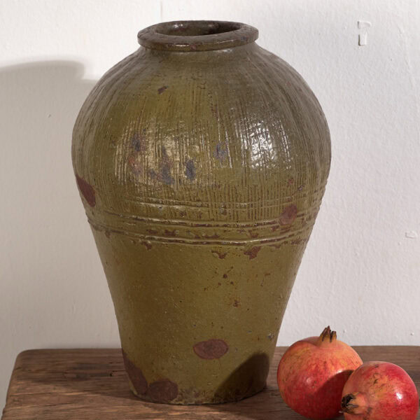 Antique green Chinese ceramic vase (c.1900) #1