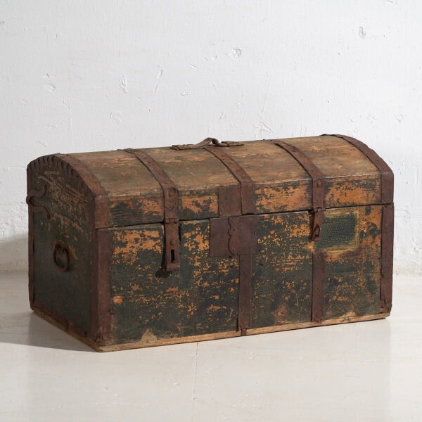 Coffre ancien à patine verte (c.1900) #32