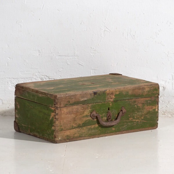 Boîte ancienne patinée verte (c.1920) #5
