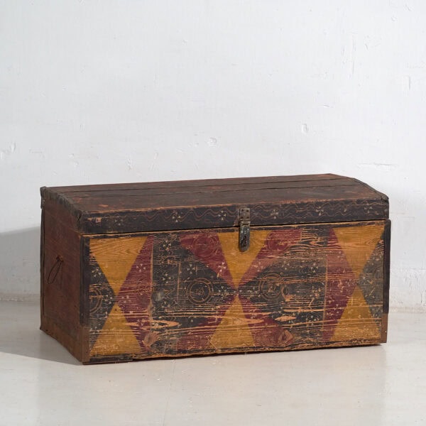 Malle ethnique ancienne peinte à la main (vers 1890) #30