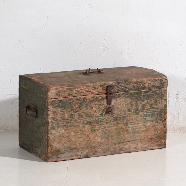 Petit coffre ancien aux tons verts (c.1920) #78