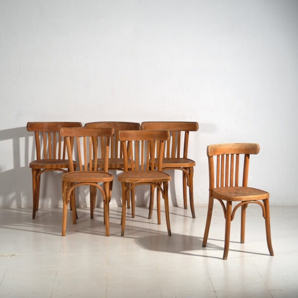 Anciennes chaises de bistro Thonet (c.1920). Ensemble de 6 pièces #4