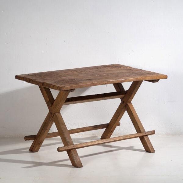 Antique dining table in X shape (c.1920) #16