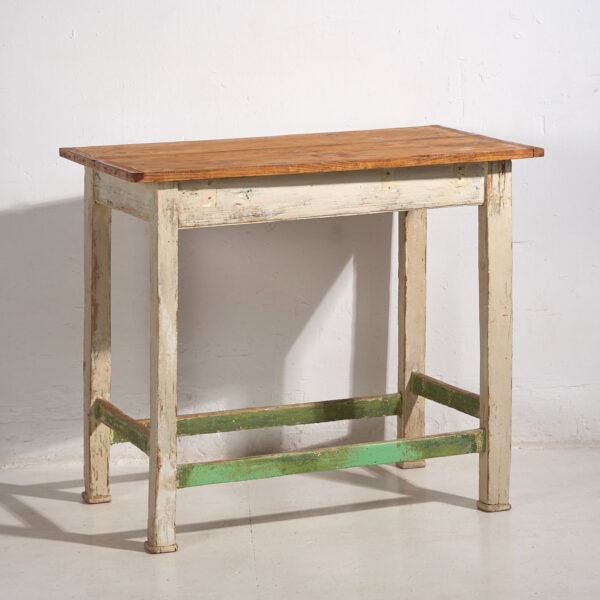 Ancienne table de cuisine blanche (c.1920) #10