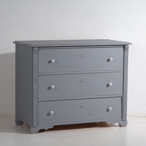 Ancienne commode gris argenté (c.1900) #18
