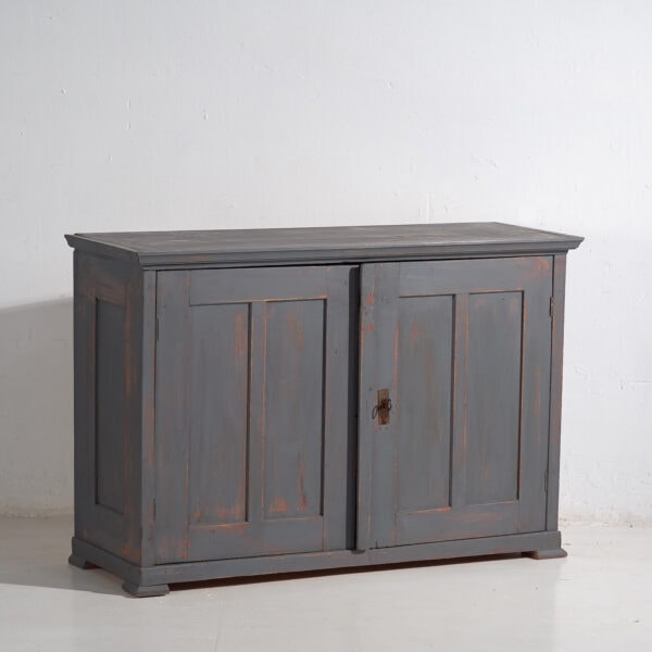 Pequeño armario antiguo de color gris plata (c.1900) #29