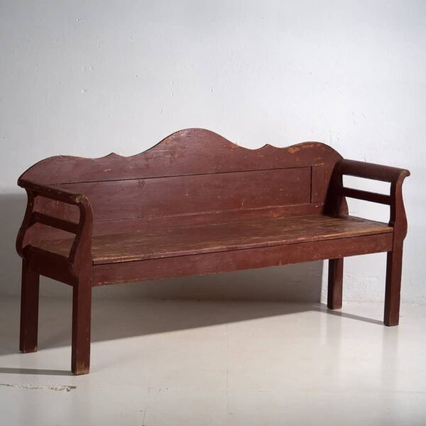 Grand banc ancien rouge bordeaux (c.1920) #25