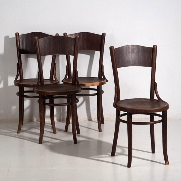 Sillas antiguas de madera curvada Thonet-Mundus (c.1920). Conjunto de 4 piezas #3