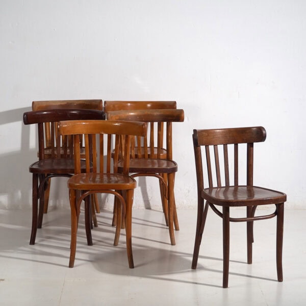 Chaises de bistrot anciennes (vers 1920). Ensemble de 4 pièces #1