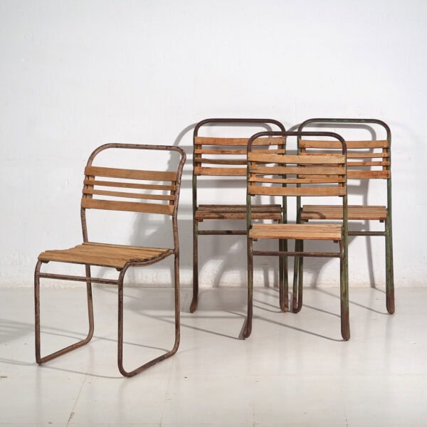 Chaises de jardin anciennes (c.1920). Ensemble de 4 pièces #1