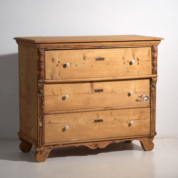 Commode ancienne en bois massif (c.1920) #45