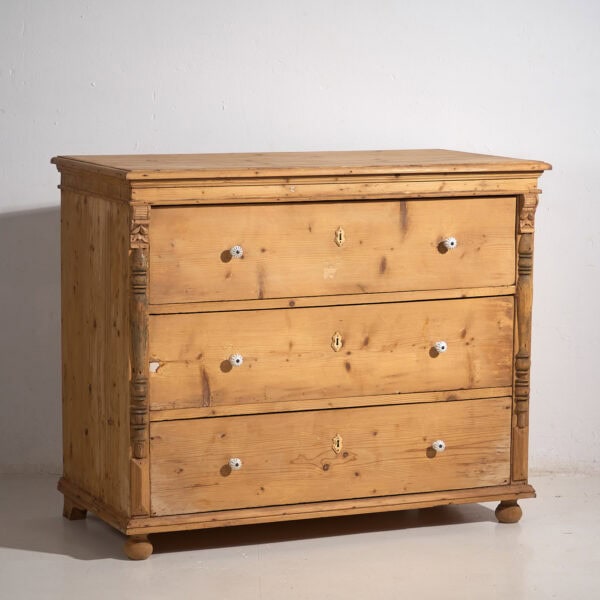Commode ancienne en bois massif (c.1920) #4