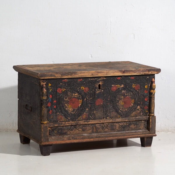 Coffre ancien à décor floral (c.1920) #8