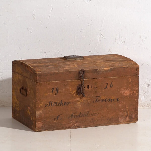 Cofre de viaje antiguo con inscripción original (Año 1936) #21