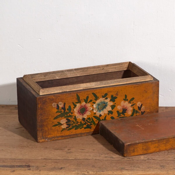 Small antique ochre colored chest (c.1900) #37