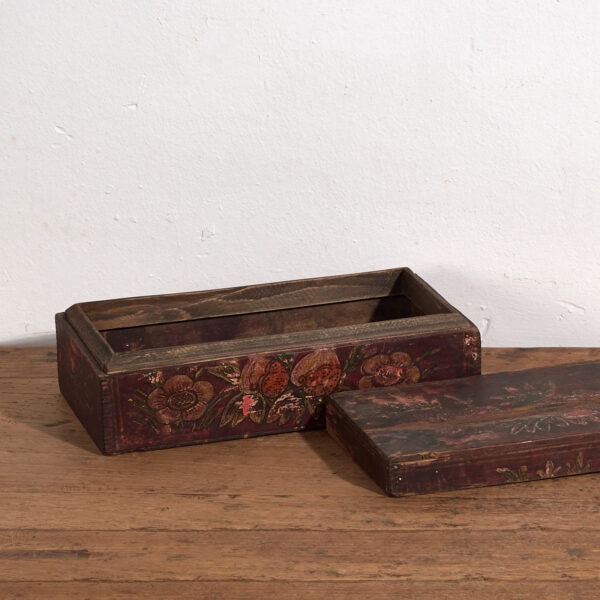 Caja china antigua con decoración de granadas y flores (c.1900) #7