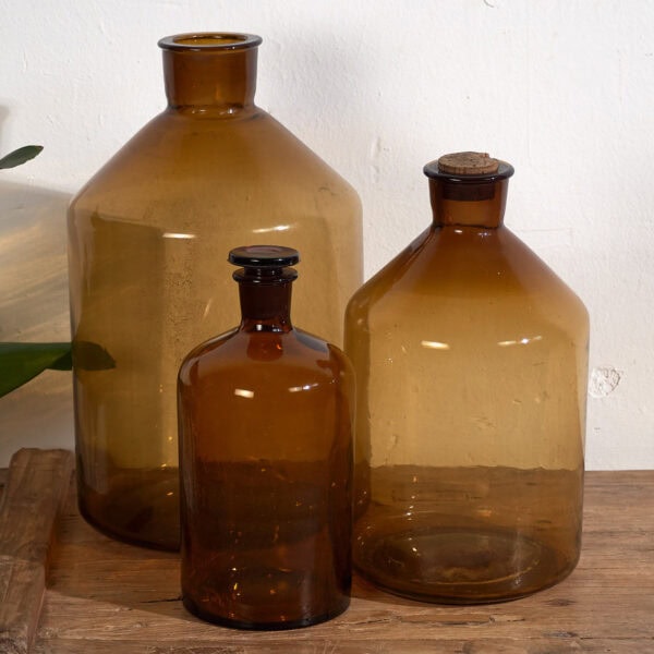 Antiguas botellas de farmacia (c.1920). Conjunto de 3 piezas #32