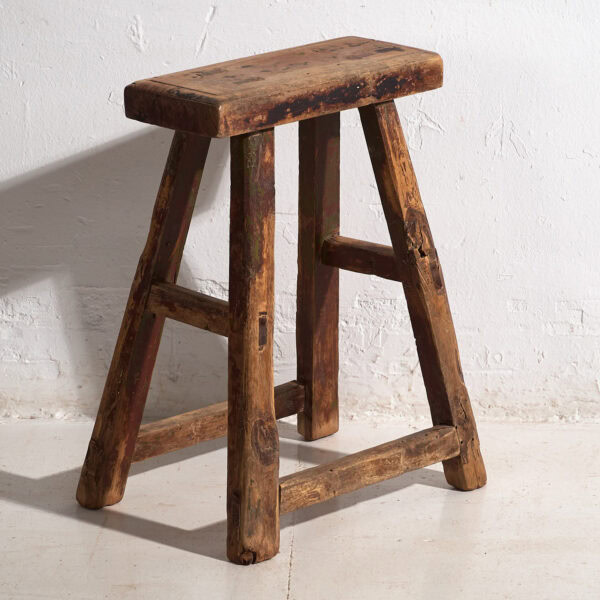 Taburete rectangular antiguo (c.1920) #3