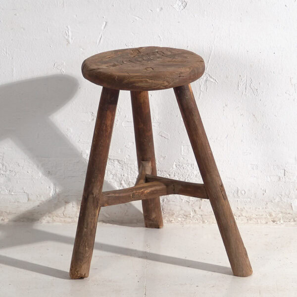 Taburete antiguo de estilo primitivo (c.1900) #23