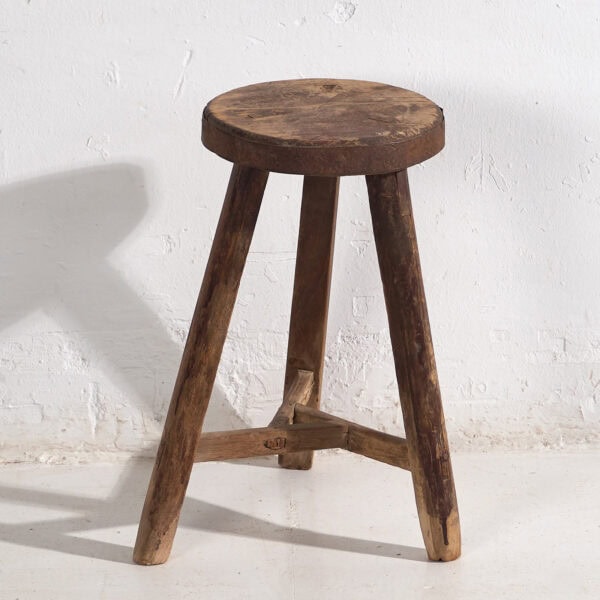 Taburete primitivo antiguo (c.1900) #28