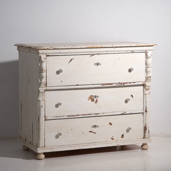 Cajonera antigua de estilo provenzal blanca (c.1920) #44