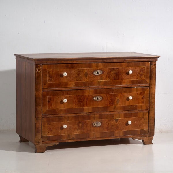 Cómoda Biedermeier antigua de tres cajones (c.1850) #1