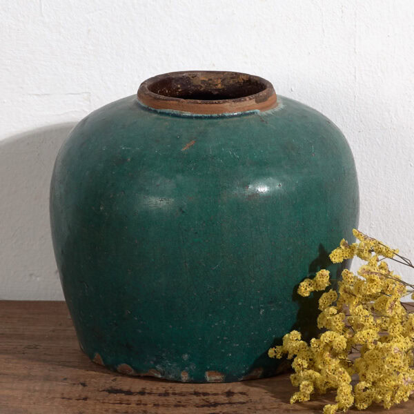 Antiguo jarrón de cerámica esmaltada (c.1820) #14
