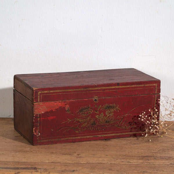 Pequeño cofre antiguo con detalles florales (c.1900) #30